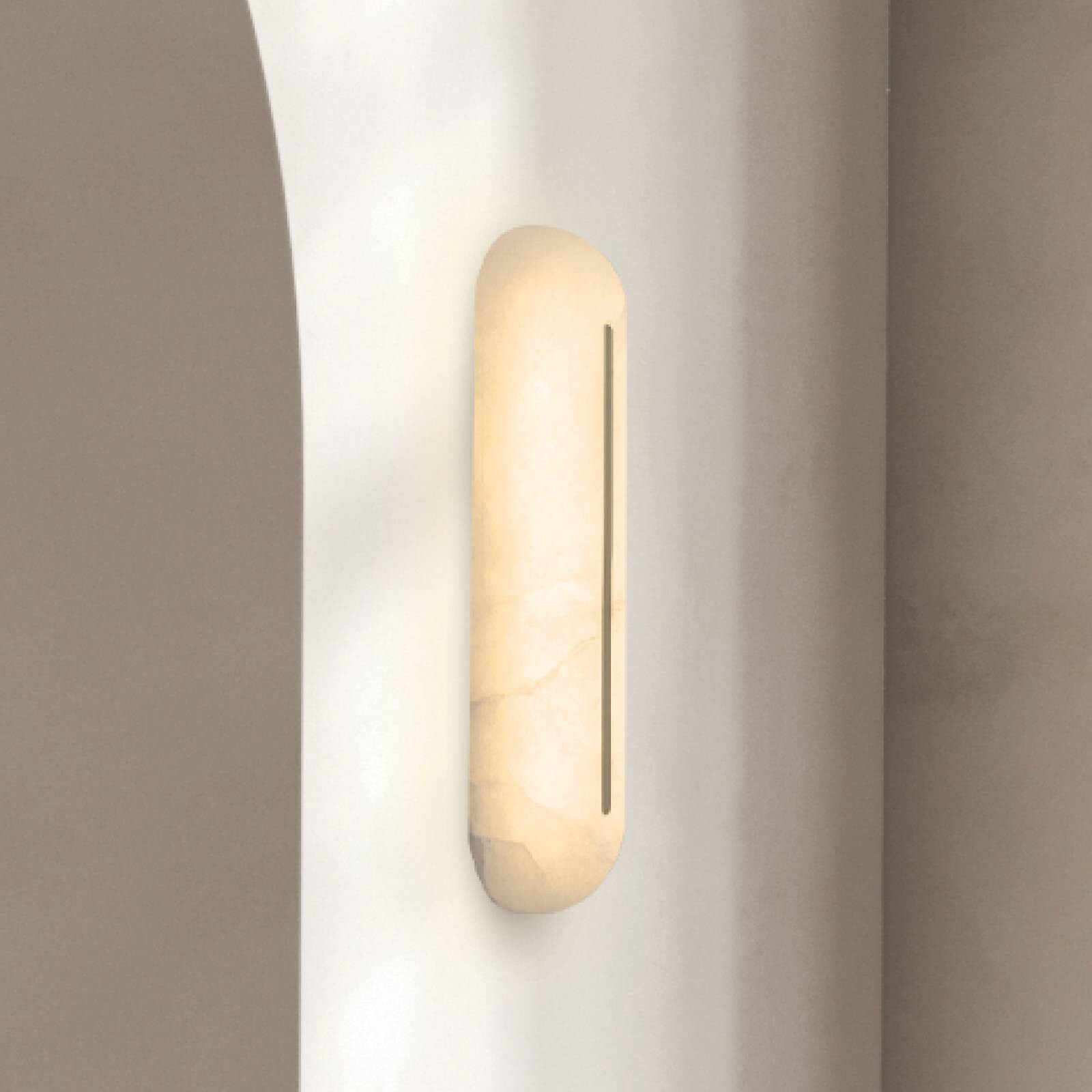 Nástenné svetlo LED 2546, biela, výška 36 cm, alabastrová, stmievateľné