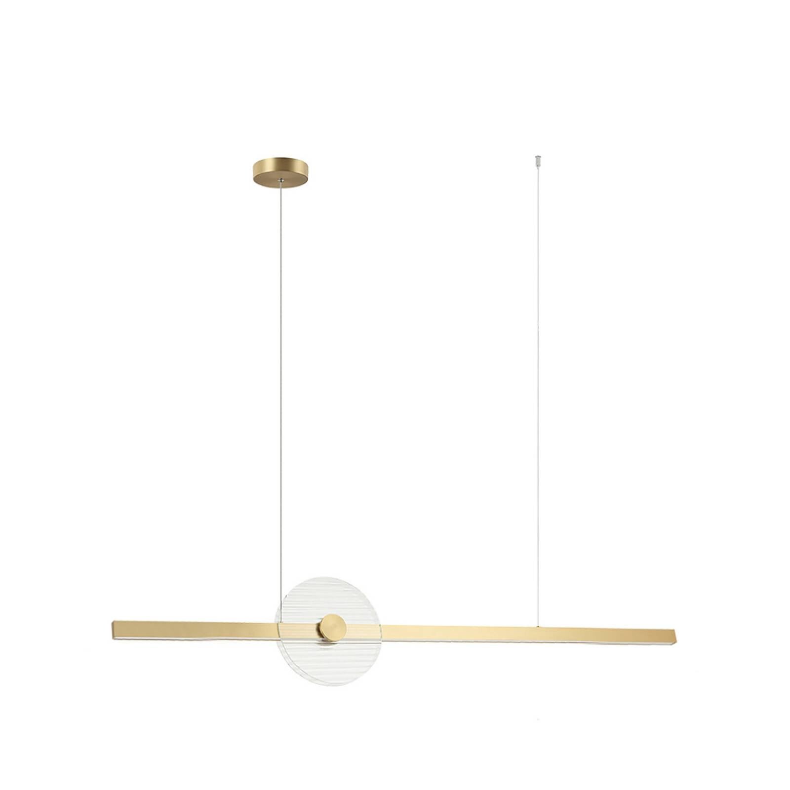 LED závesné svietidlo 25426, zlatá farba, dĺžka 121 cm, kovové, stmievateľné