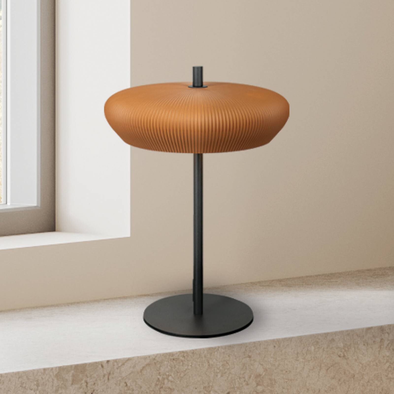 Stolová lampa 2593, terakota/čierna, výška 41 cm, keramika/kov, G9