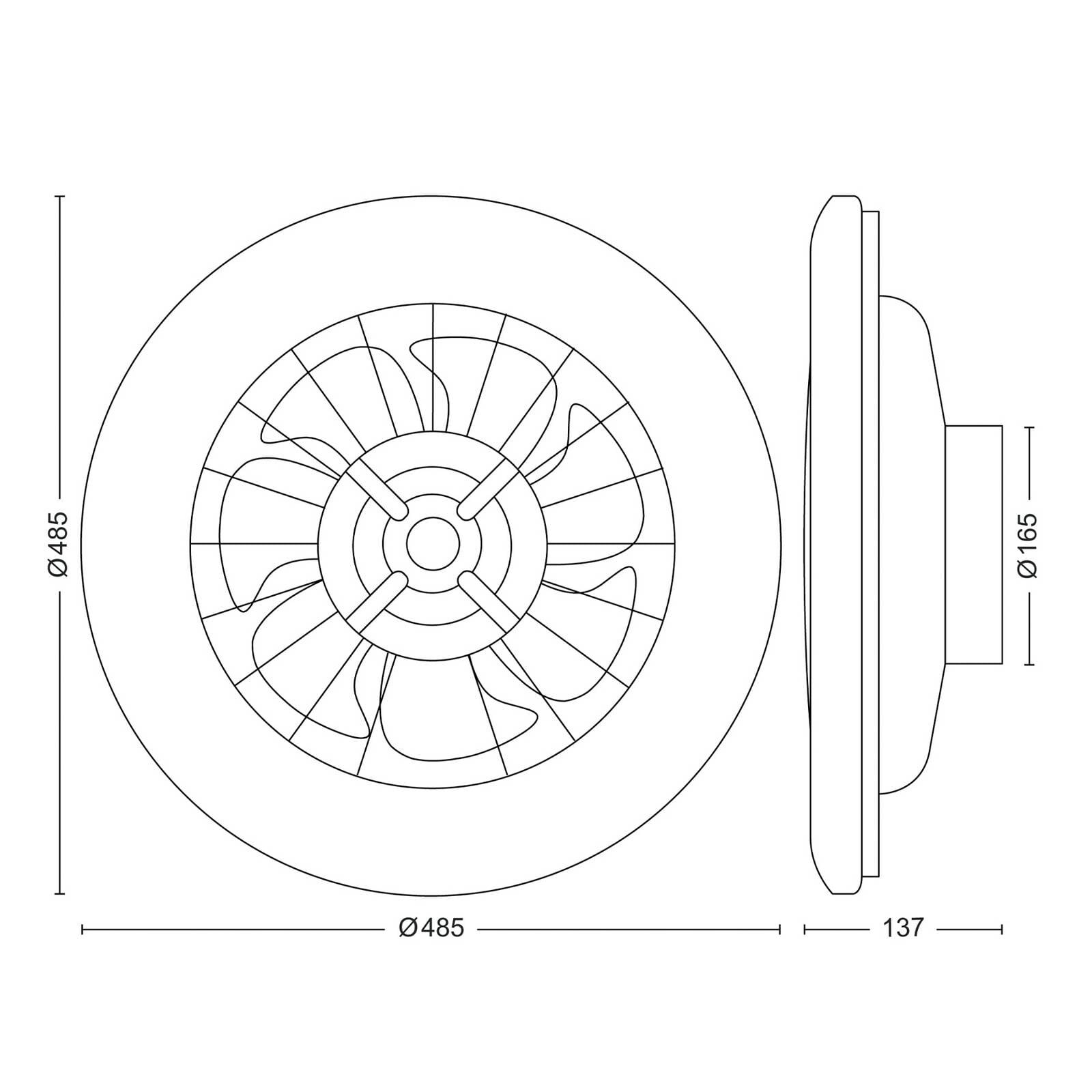 Stropný ventilátor Philips LED Amigo, biely, 49 cm, CCT, DC
