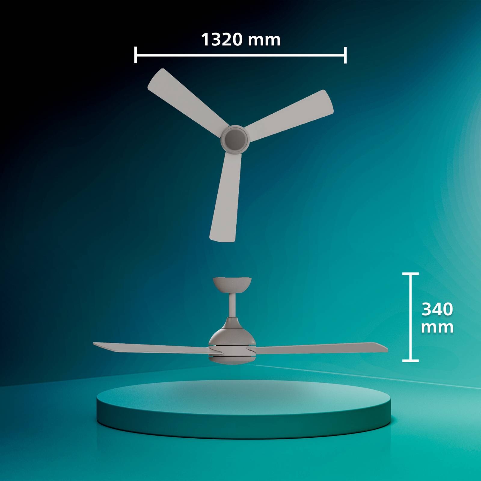 Stropný ventilátor Philips LED Civx, biely/hnedý, DC, tichý
