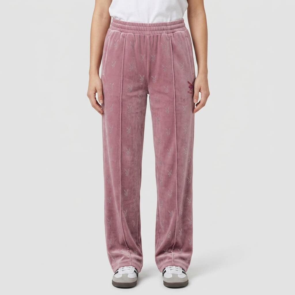 Tepláky Playboy x FTSHP Girls Velvet Sweatpants Pink S