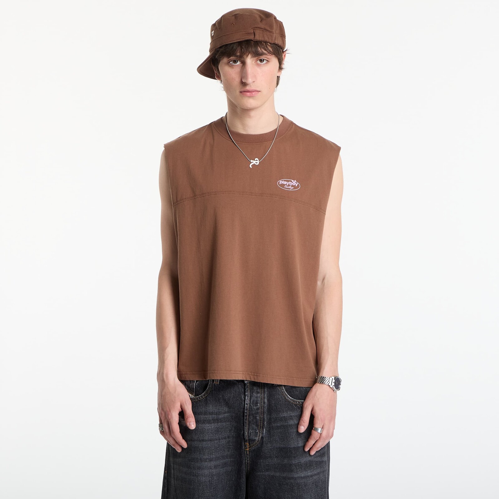 Tričko Playboy x FTSHP Sleeveless Tee UNISEX Brown L