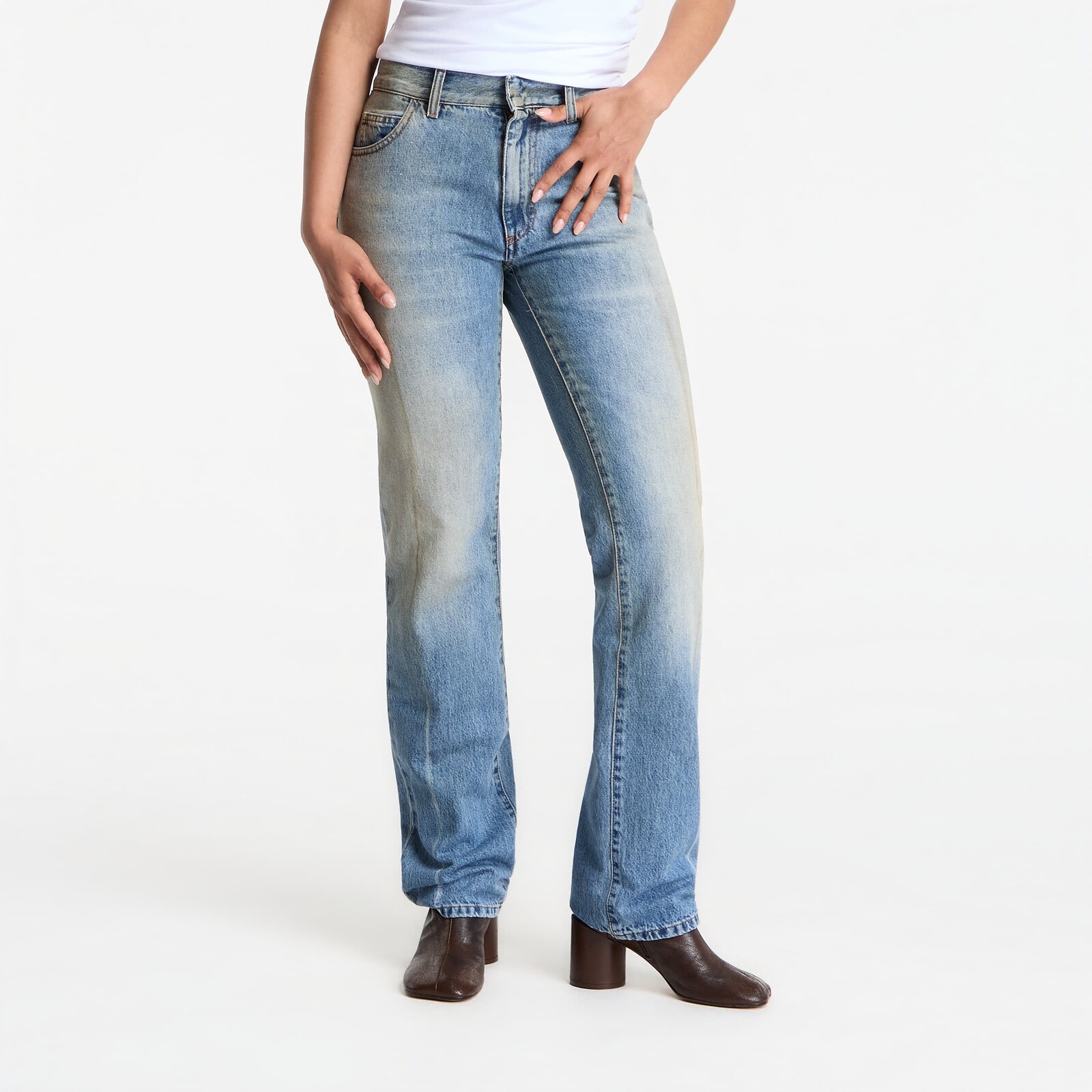 Džínsy MM6 Straight-Leg Jeans Medium Blue 28