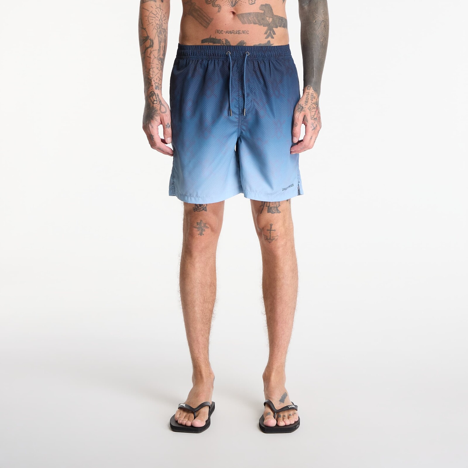 Plavky Daily Paper Ombre Dotted Shield Swimshorts Blue Wing Teal L