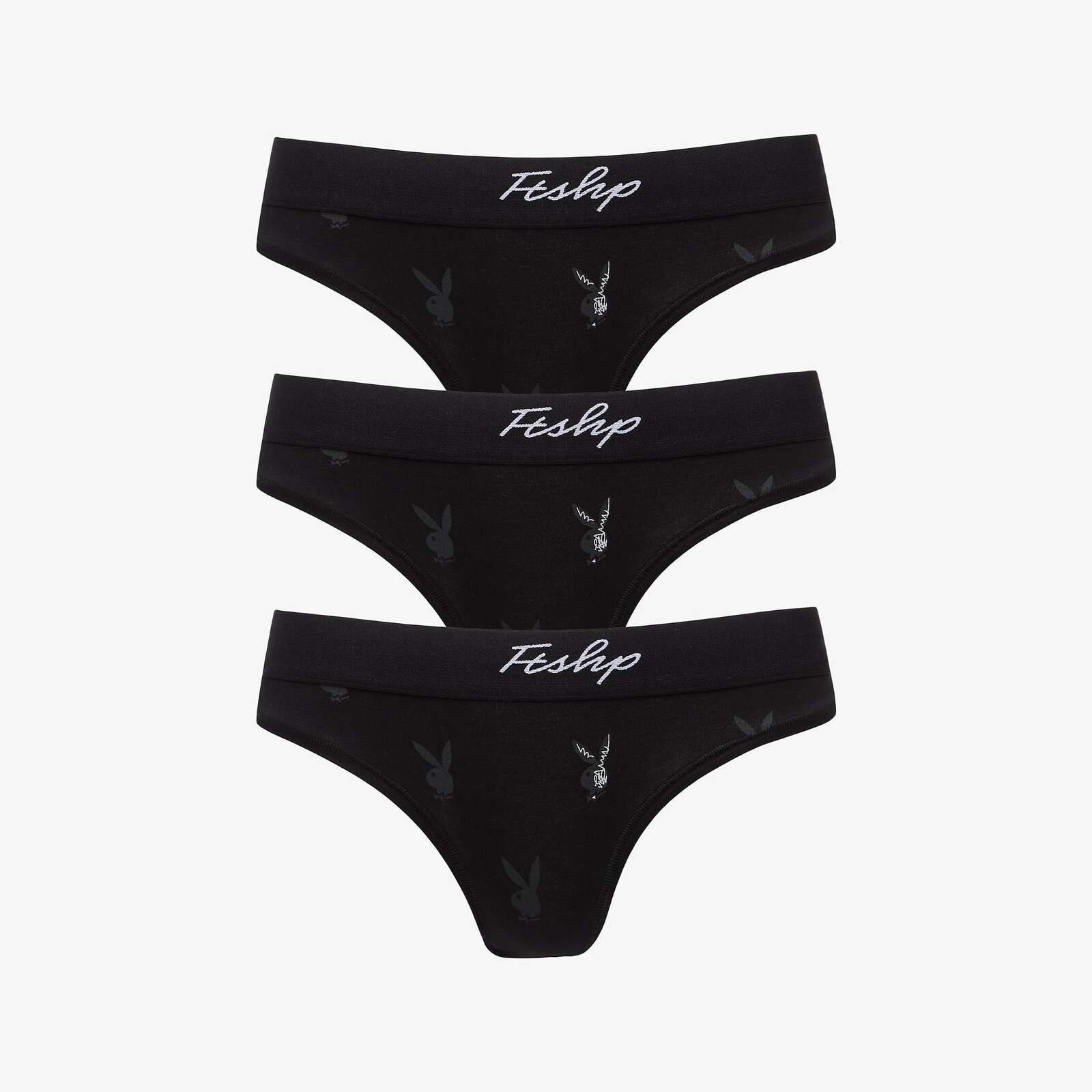 Kalhotky Playboy x FTSHP Underwear Womans Brief 3 Pack Black L
