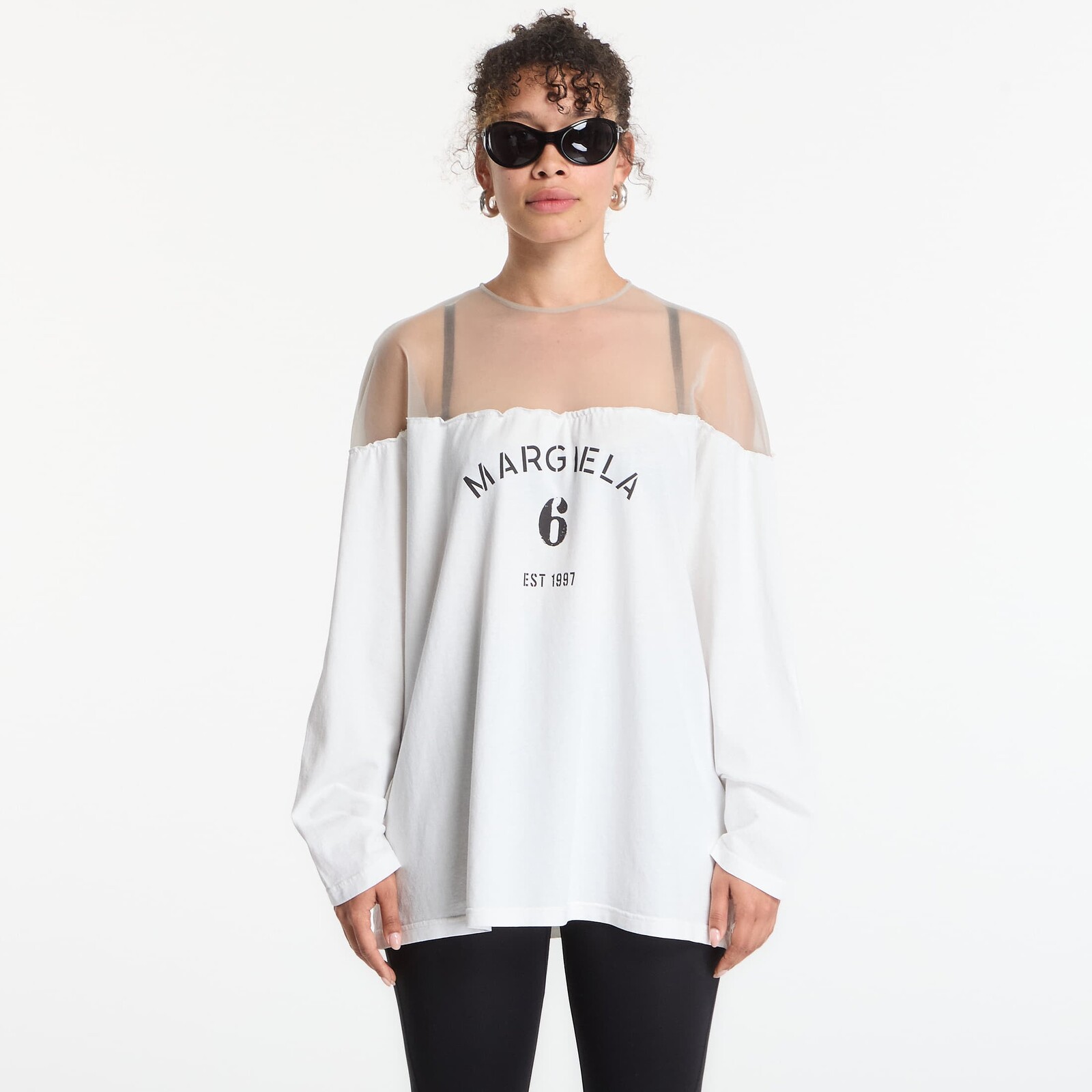 Tričko MM6 Jersey Top With Mannequin Print Off White M