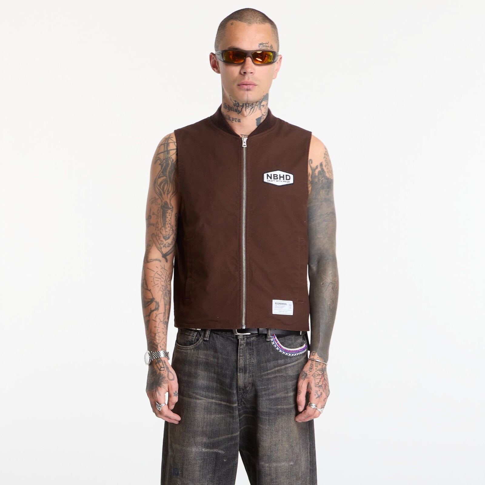 Vesta NEIGHBORHOOD Zip Work Vest Brown L