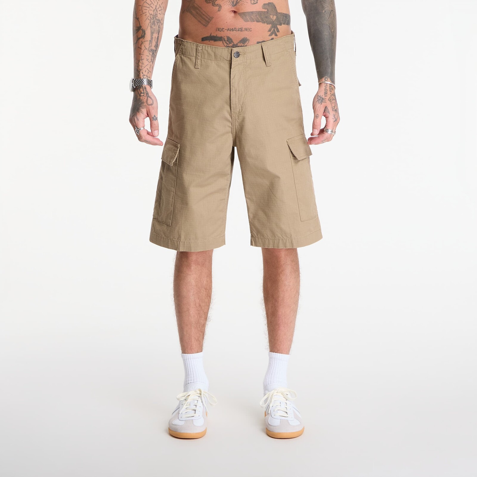 Šortky Carhartt WIP Regular Cargo Short Leather Rinsed 36