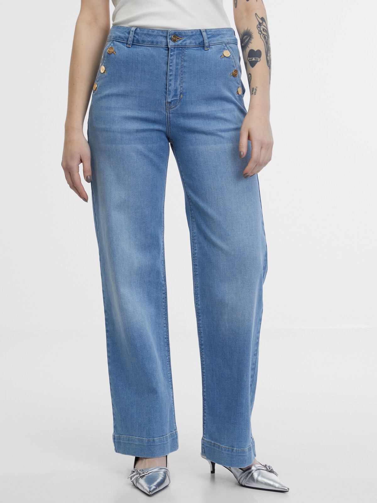 Orsay Light Blue Women's Wide Jeans - Women's