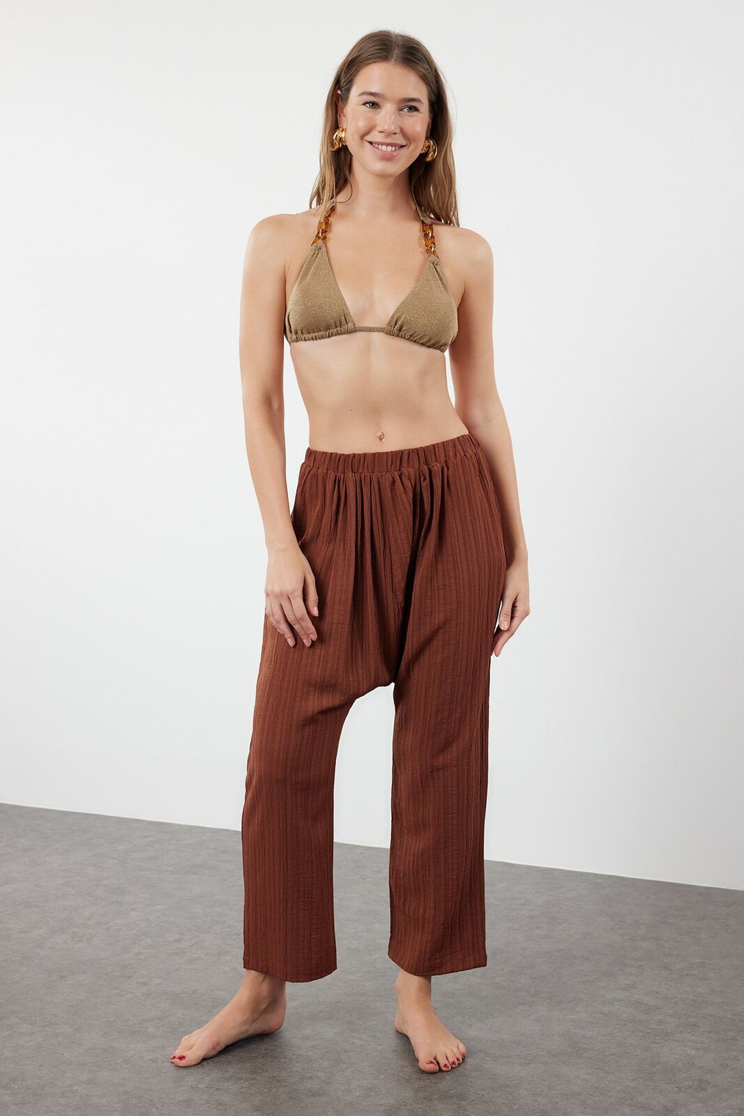 Trendyol Brown Woven Shalwar Beach Pants
