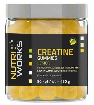 Nutriworks creatine gummies 90 želé bonbónů - citron