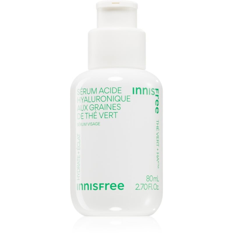 innisfree Green Tea Seed Hyaluronic Serum upokojujúce pleťové sérum pre rozjasnenie a hydratáciu 80 ml