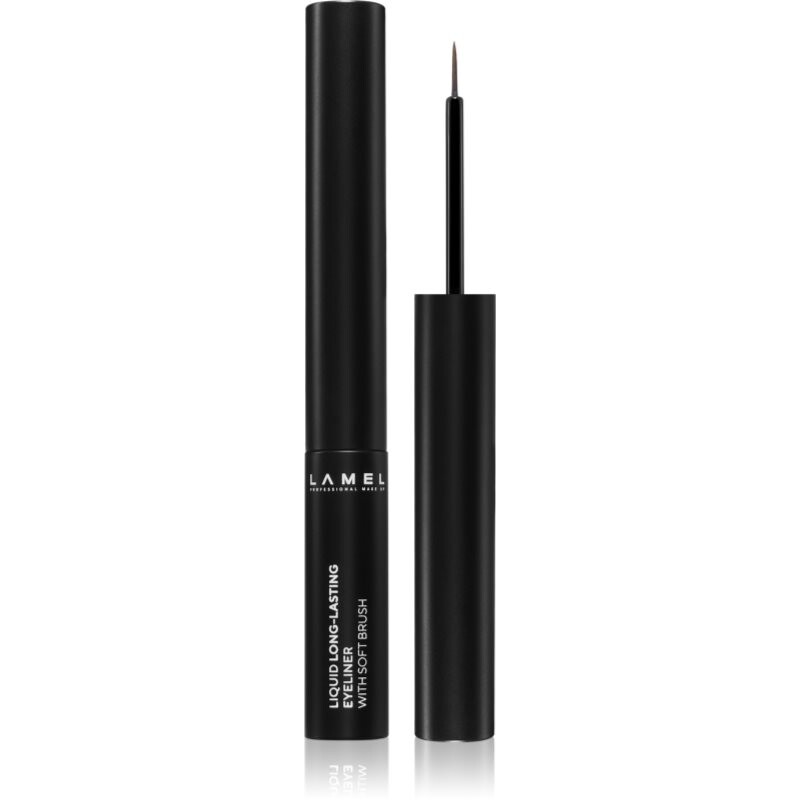 LAMEL Liquid Eyeliner Soft Brush dlhotrvajúce očné linky odtieň 401 Black 4 ml