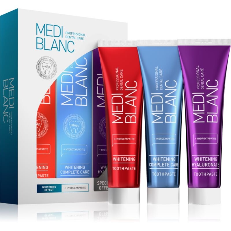 MEDIBLANC Whitening Toothpastes Set sada s bieliacim účinkom 3x100 ml