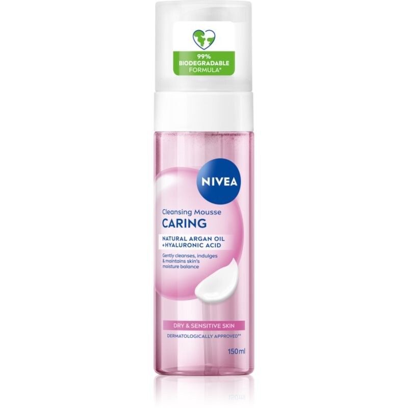 NIVEA Caring čistiaca pleťová pena pre suchú až citlivú pleť 150 ml