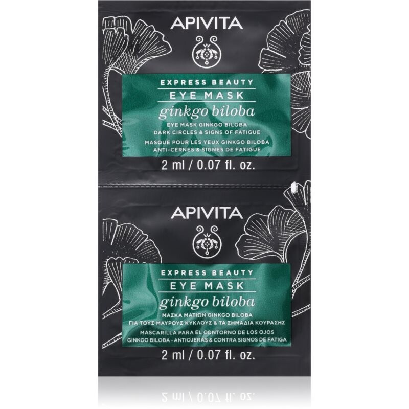 Apivita Express Beauty Eye Mask Gingko Biloba maska na očné okolie proti tmavým kruhom 2x2 ml