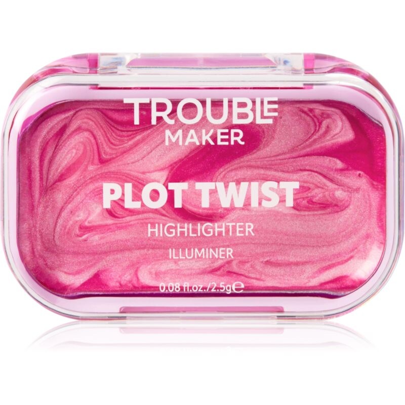 Trouble Maker Plot Twist Cream Highlight tuhý krémový rozjasňovač odtieň Spiralling Pink 2.5 g