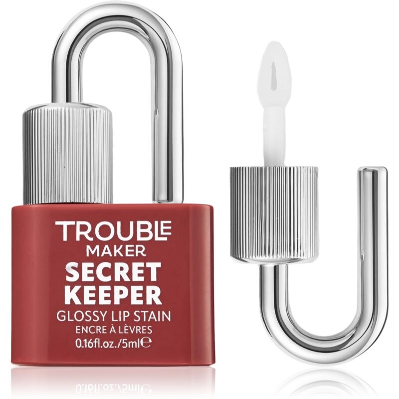 Trouble Maker Secret Keeper Lip Gloss Stain farba na pery pre dlhotrvajúci efekt odtieň Just Us Rose Mauve 5 ml