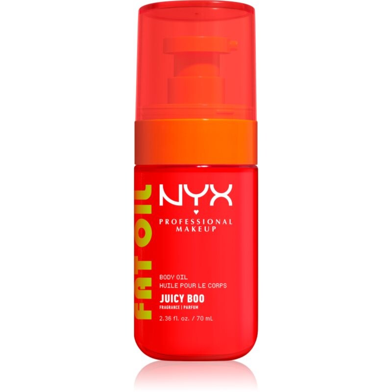 NYX Professional Makeup Fat Oil Body vyživujúci telový olej dodávajúci hydratáciu a lesk s vôňou Juicy Boo 70 ml