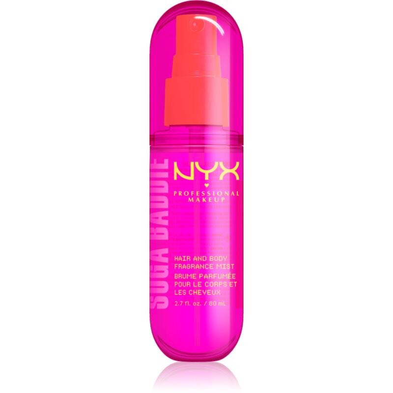 NYX Professional Makeup Fat Oil Body parfumovaná hmla na vlasy a telo s vôňou Suga Baddie 80 ml