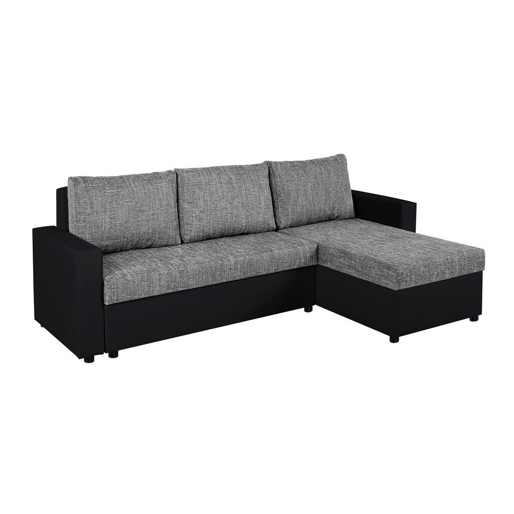 P & B ROHOVÁ SEDAČKA, plast, textil, kompozitné drevo, sivá, čierna