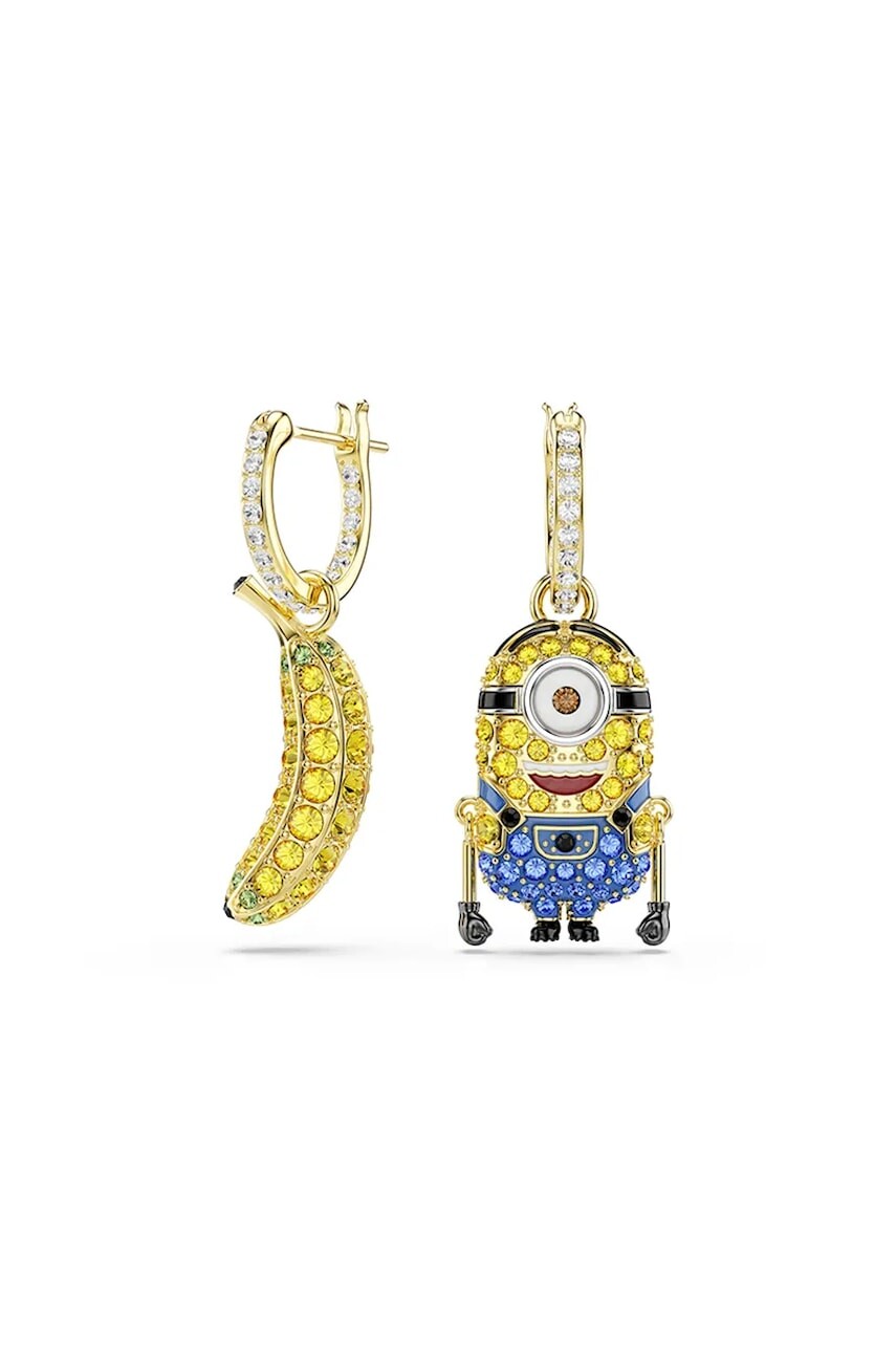 Swarovski náušnice dámske pozlátené swarovski kryštál MINIONS