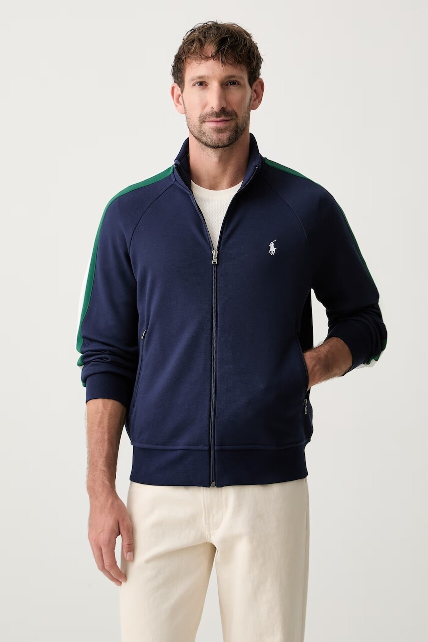 Polo Ralph Lauren mikina na zips pánska s bavlnou