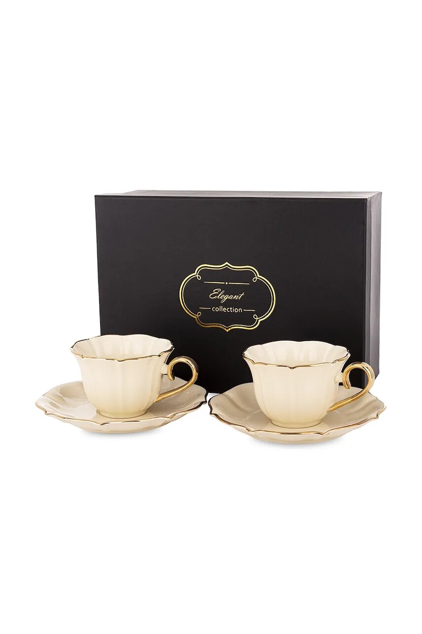 Sada šálok s podstavcom vyrobená z porcelánu 6,5 x 10 x 12,5 cm