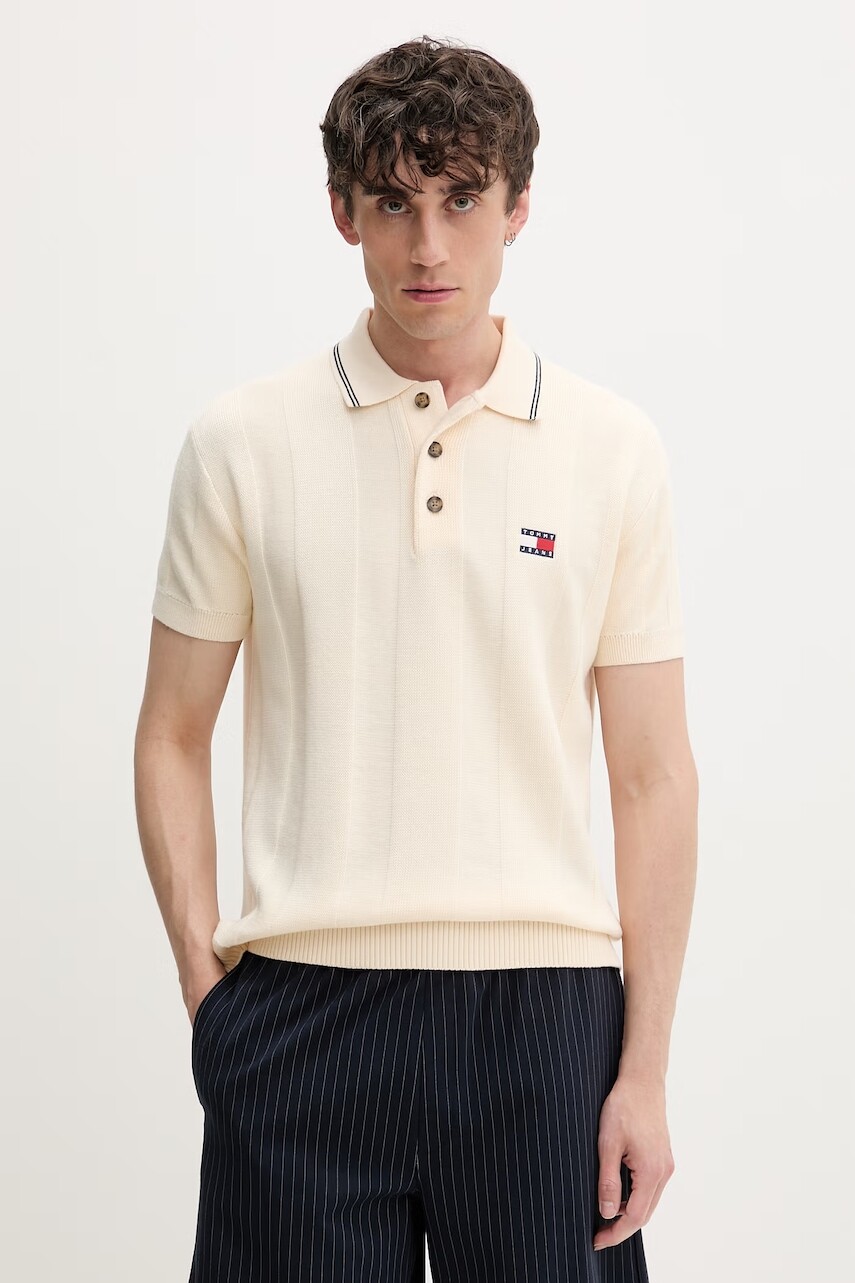 Tommy Jeans úpletové polo tričko pánske bavlnené