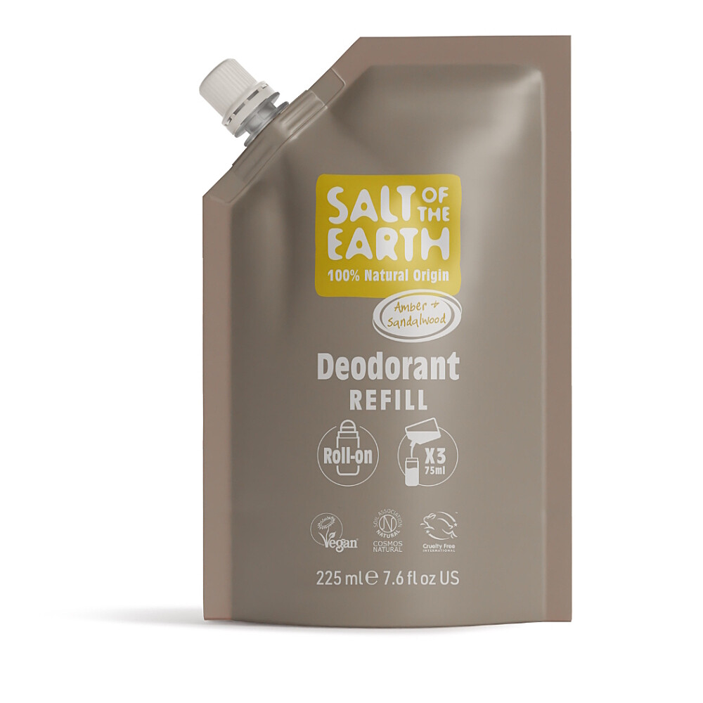 SALT OF THE EARTH Náplň prírodná deo roll-on amber & santalwood 225 ml