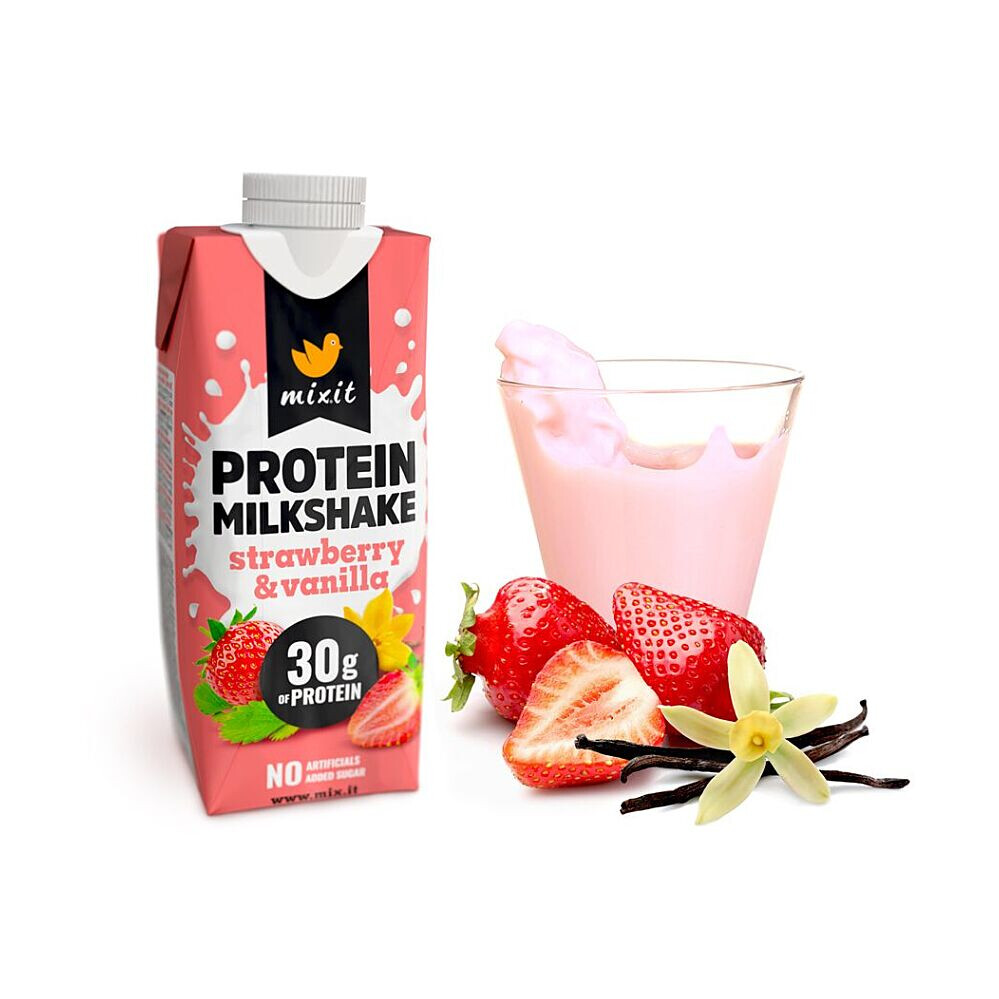 MIXIT Proteínový milkshake jahoda & vanilka 330 ml