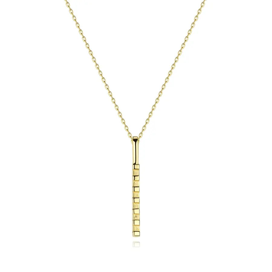 Zlatý náhrdelník 9K s pásikom s geometrickým vzorom
