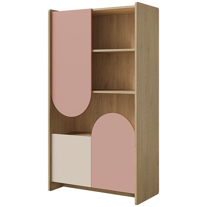 Regál Lexi 7 Cremona/Macadamia/Ružová