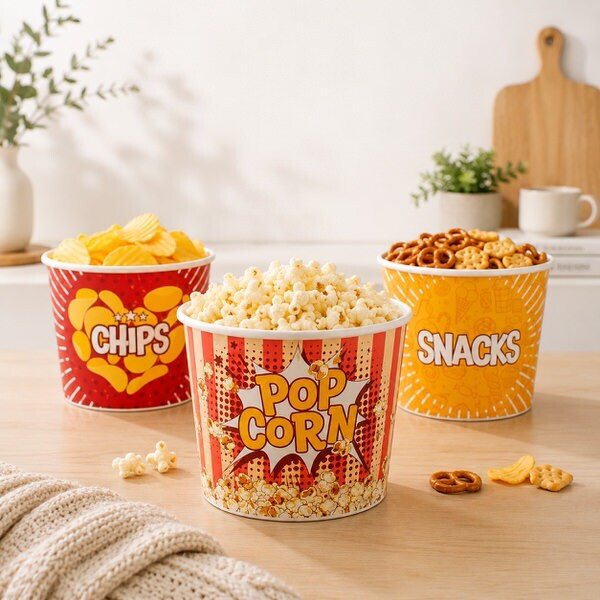 Plastové vedierko na popcorn a snacky