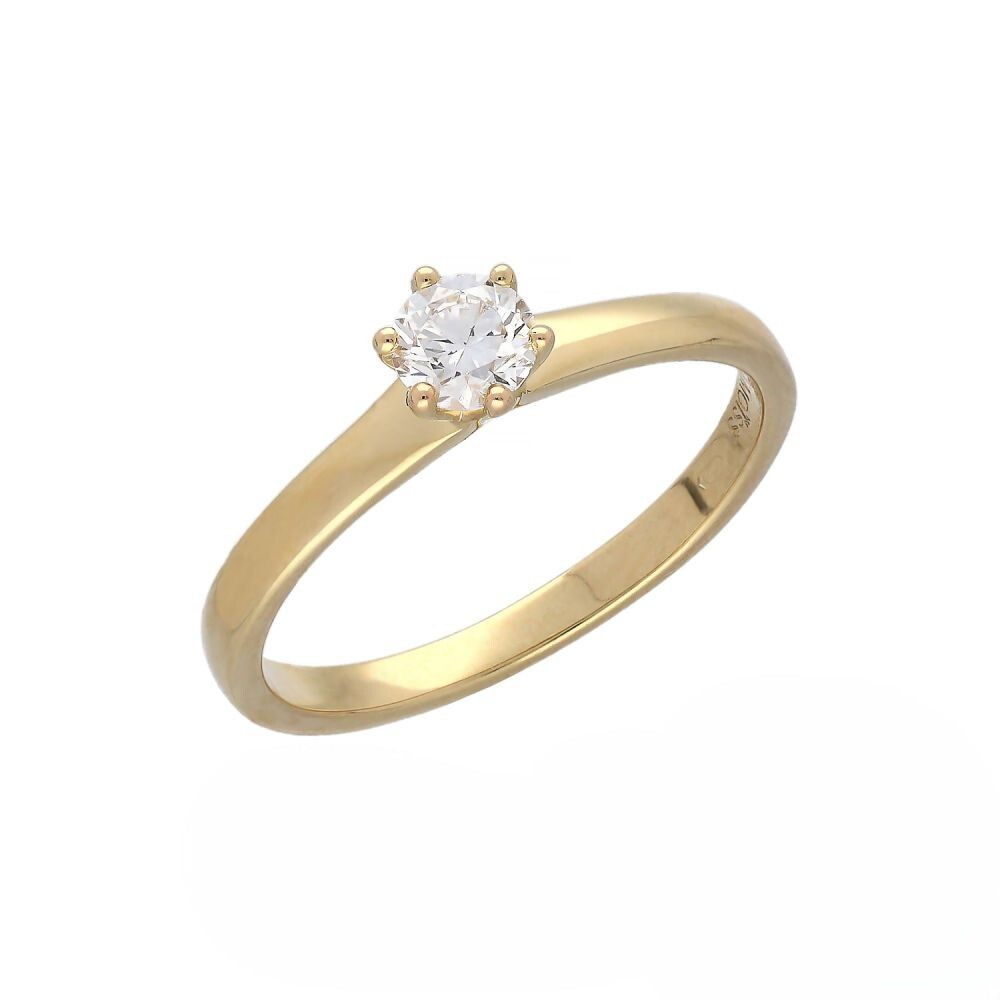 MOISS Luxusný diamantový prsteň zo žltého zlata RAL00057-P 54 mm