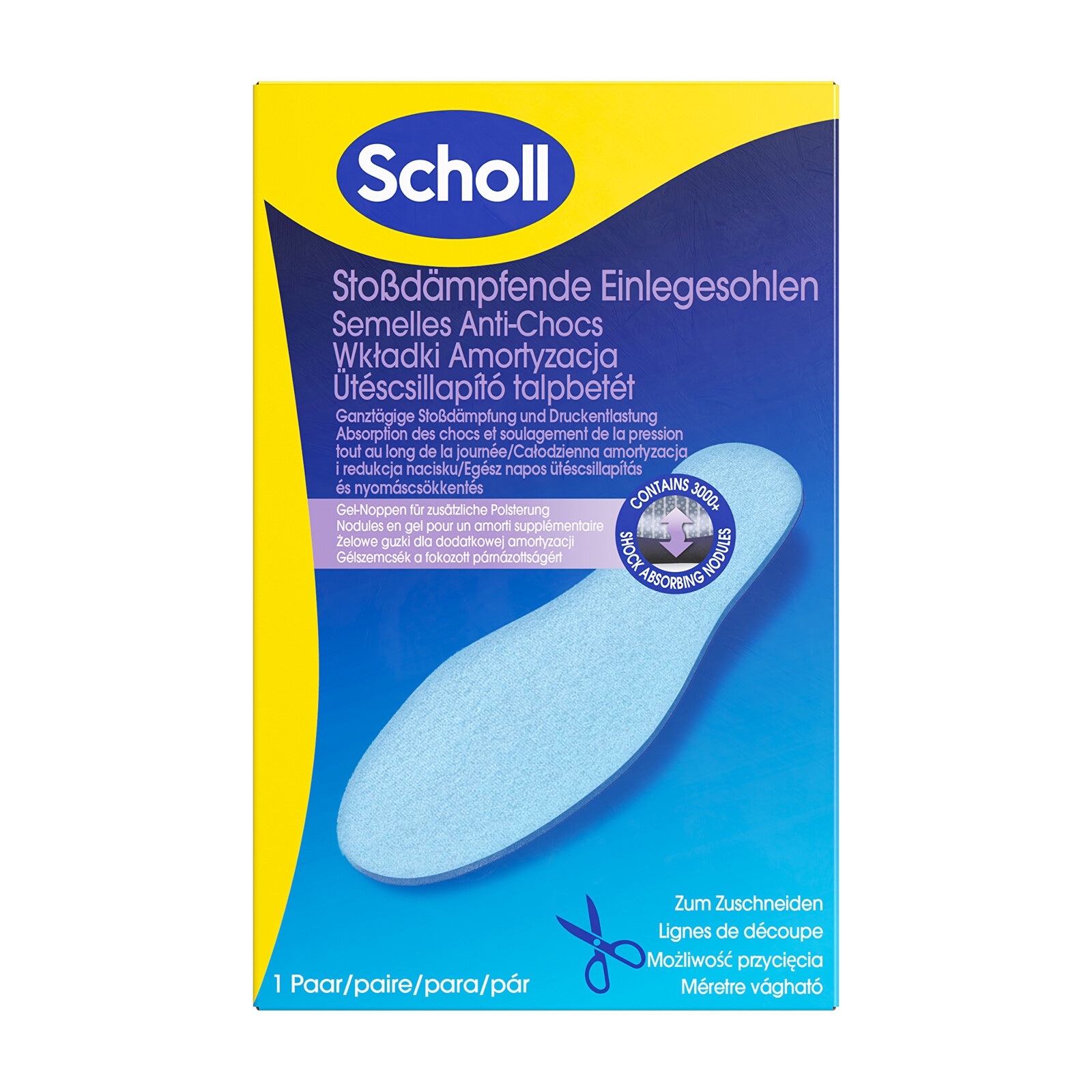 Scholl Vložky do topánok Shock Reducer Shock-absorbing Insoles 1 pár
