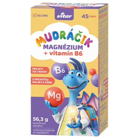 VITAR Mudráčik magnézium + B6 45 tabliet