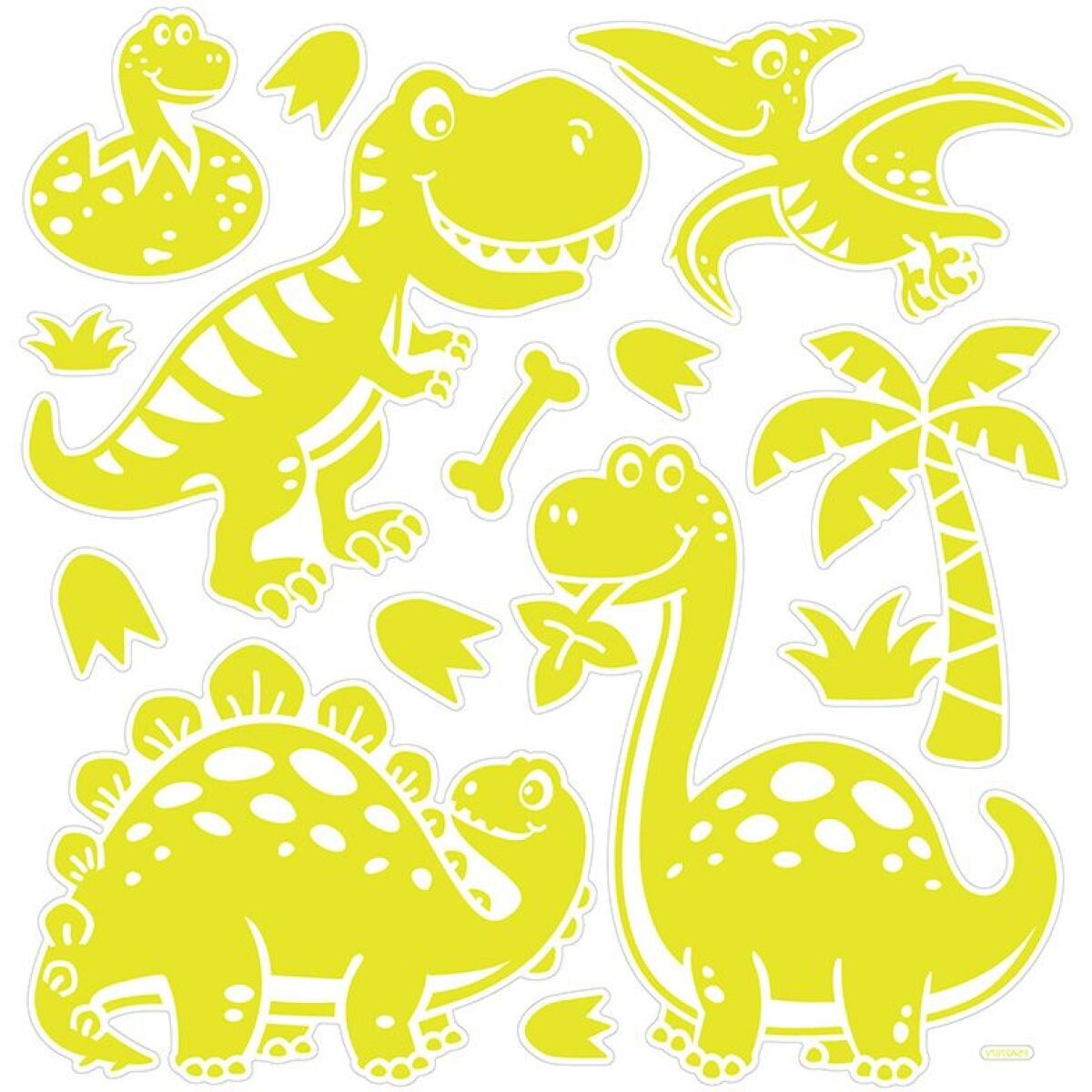 Svietiace nálepky na stenu 3D - DINO