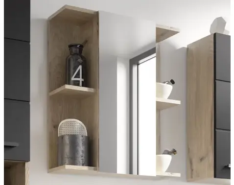 Kúpeľňová skrinka so zrkadlom Vista 60 cm, dub viking%