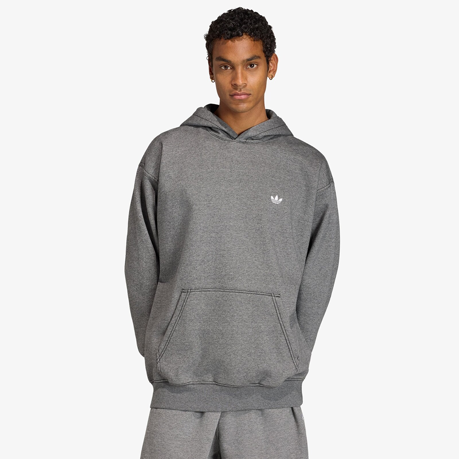 Mikina adidas Ess Loose Hd Grey Four Mel XL