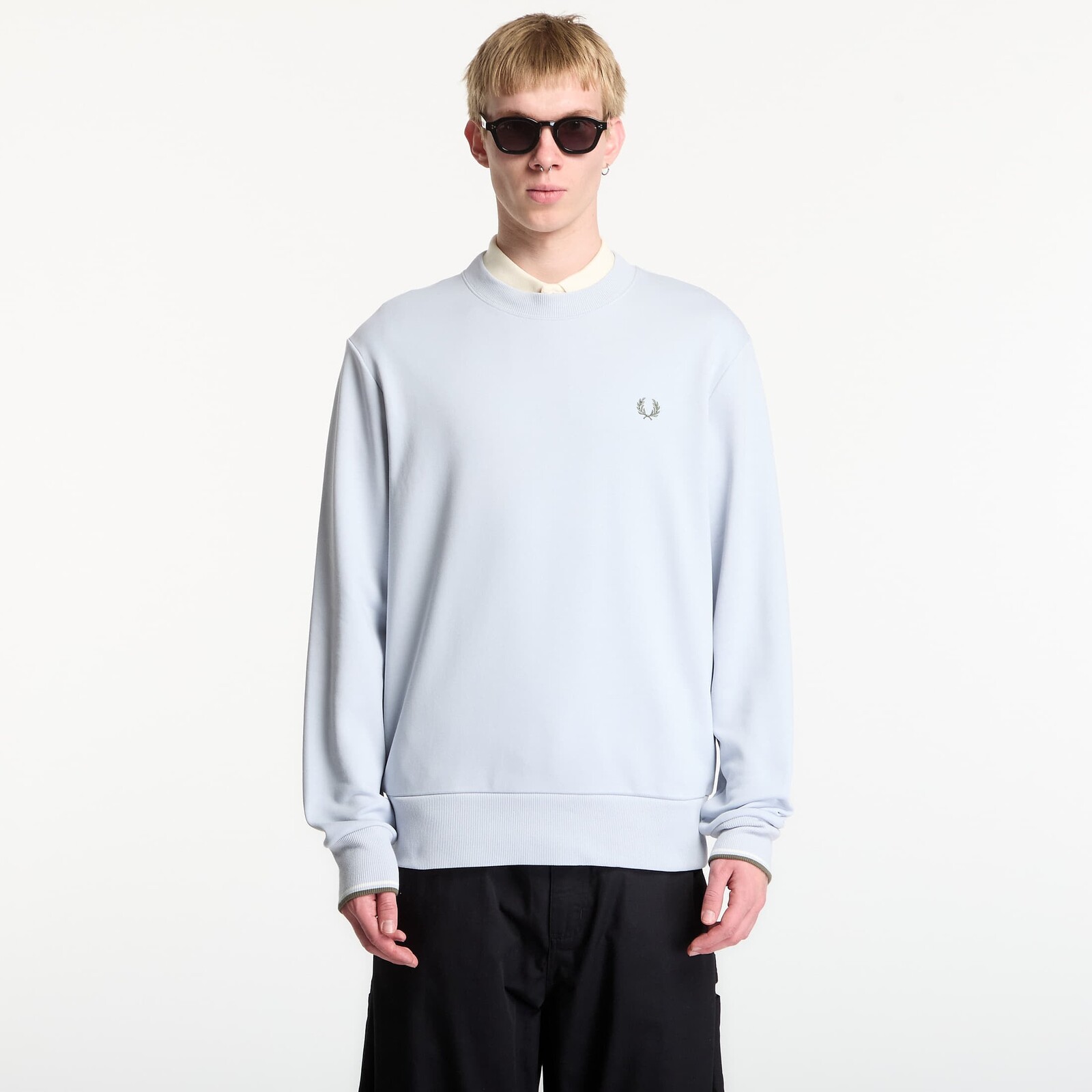 Mikina Fred Perry Crew Neck Sweatshirt Dusky Blue L