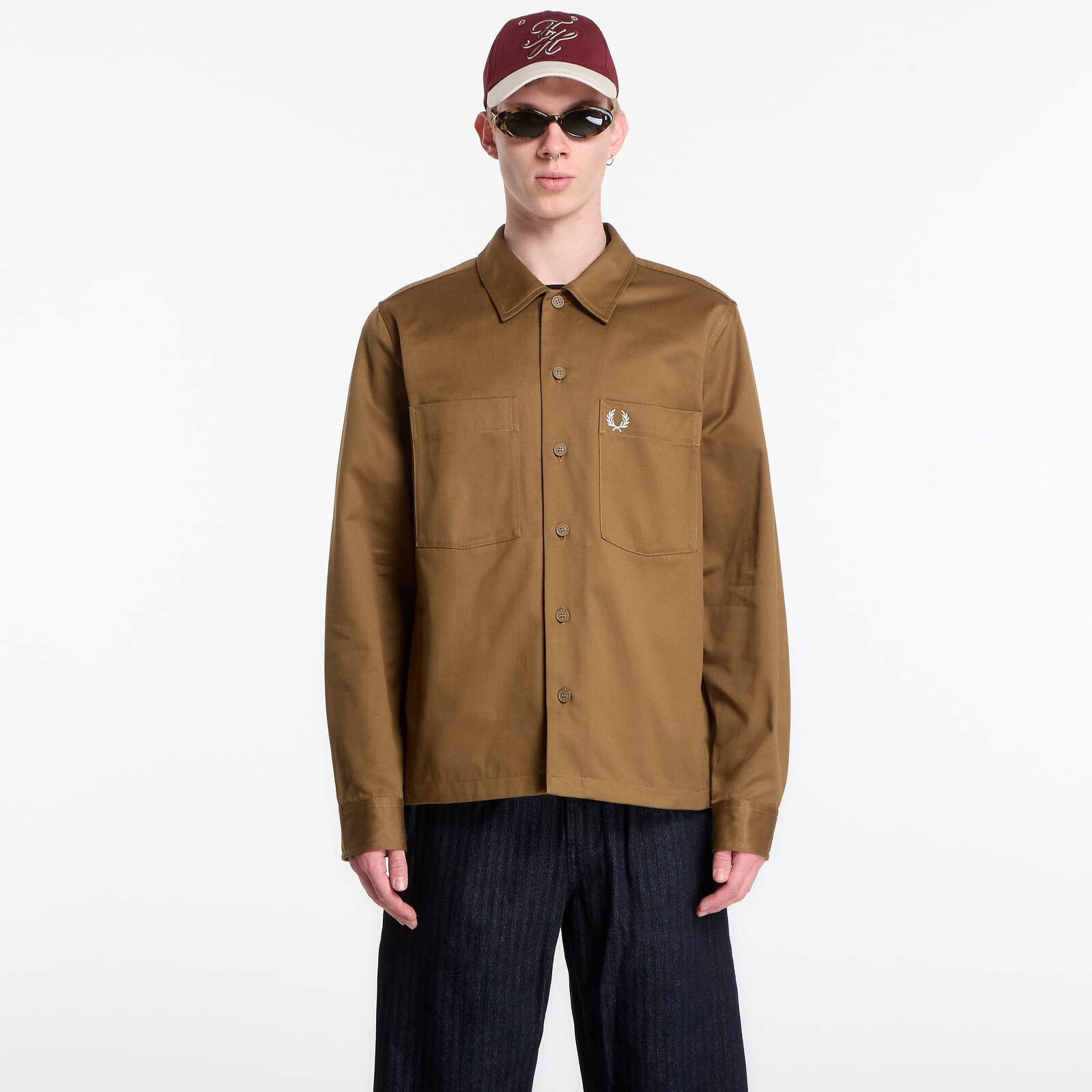Bunda Fred Perry Twill Overshirt Brown M