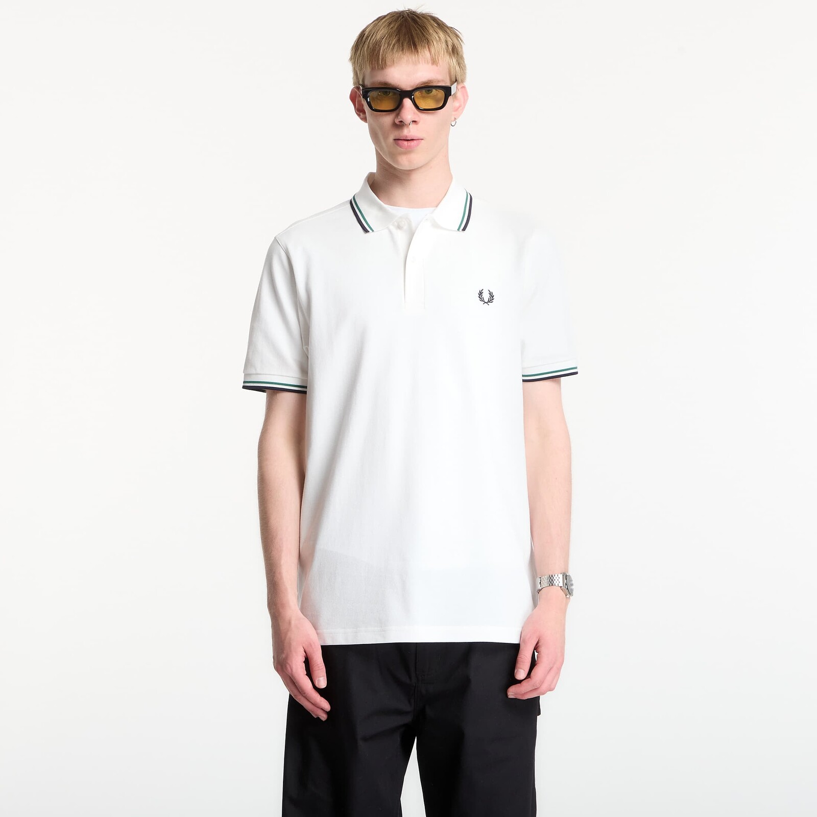 Tričko Fred Perry Twin Tipped Fred Perry Shirt White L