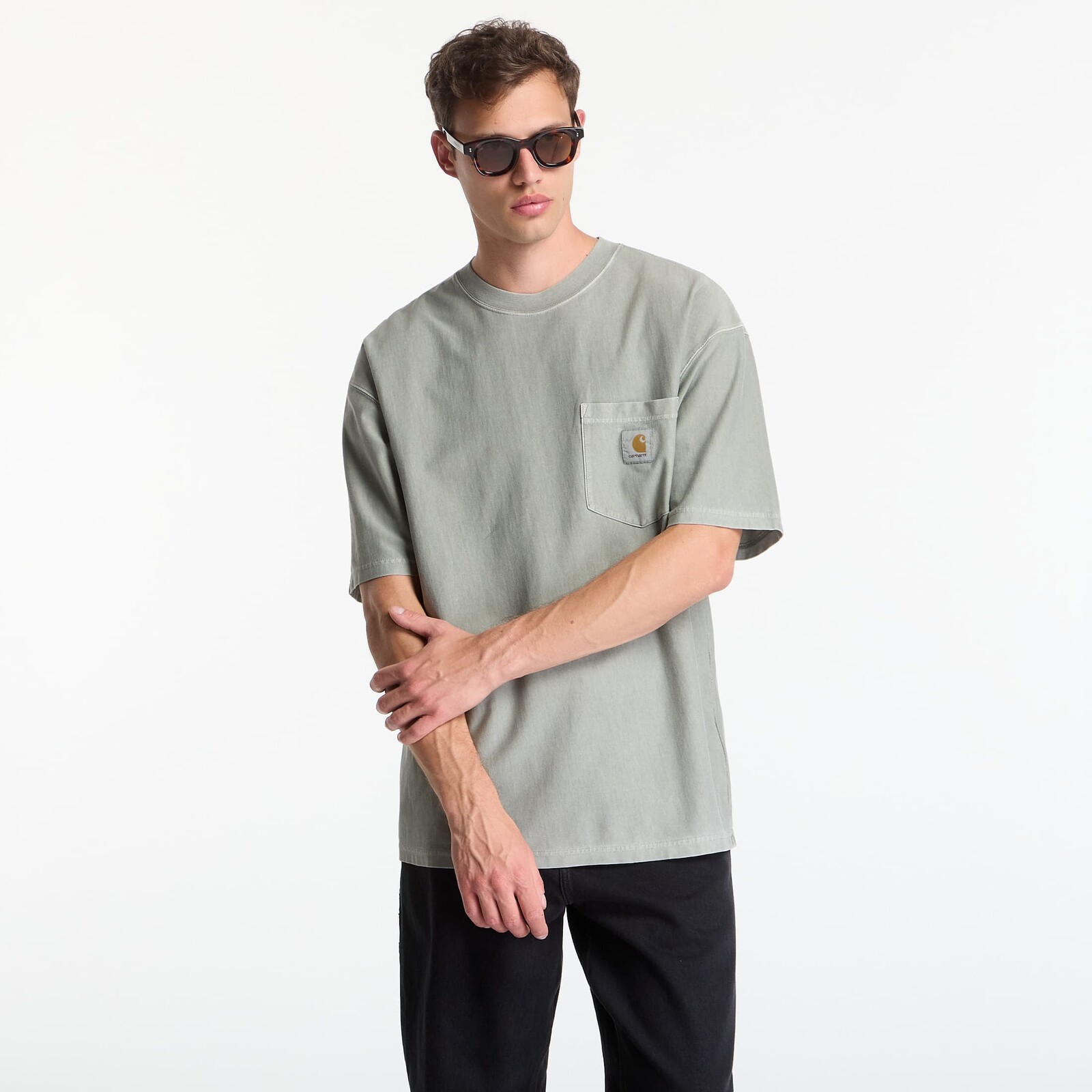 Tričko Carhartt WIP S/S Loose Pocket T-Shirt UNISEX Shady Green Garment Dyed L
