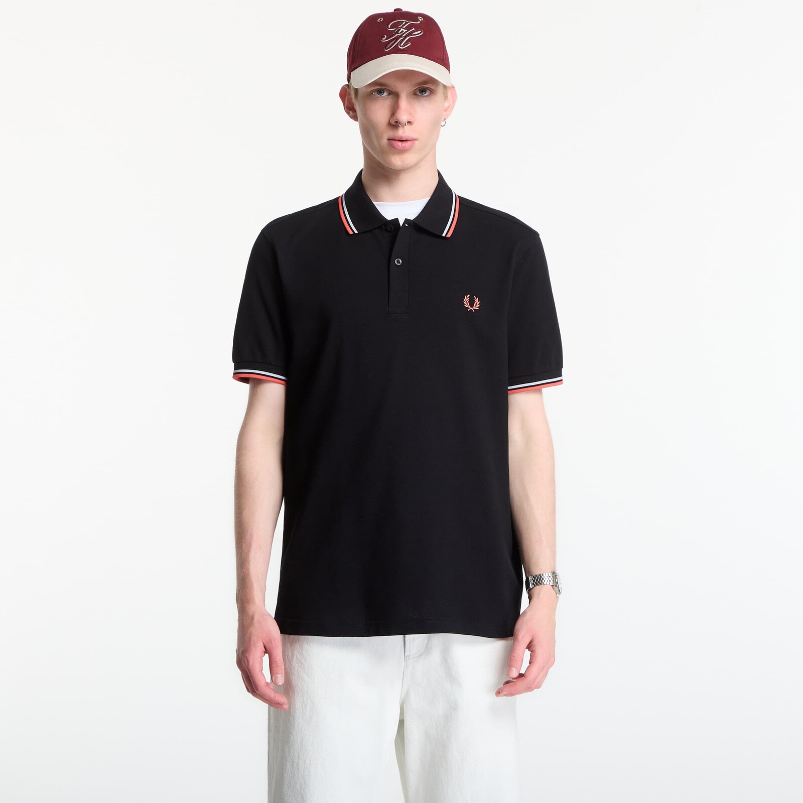 Tričko Fred Perry Twin Tipped Fred Perry Shirt Black L