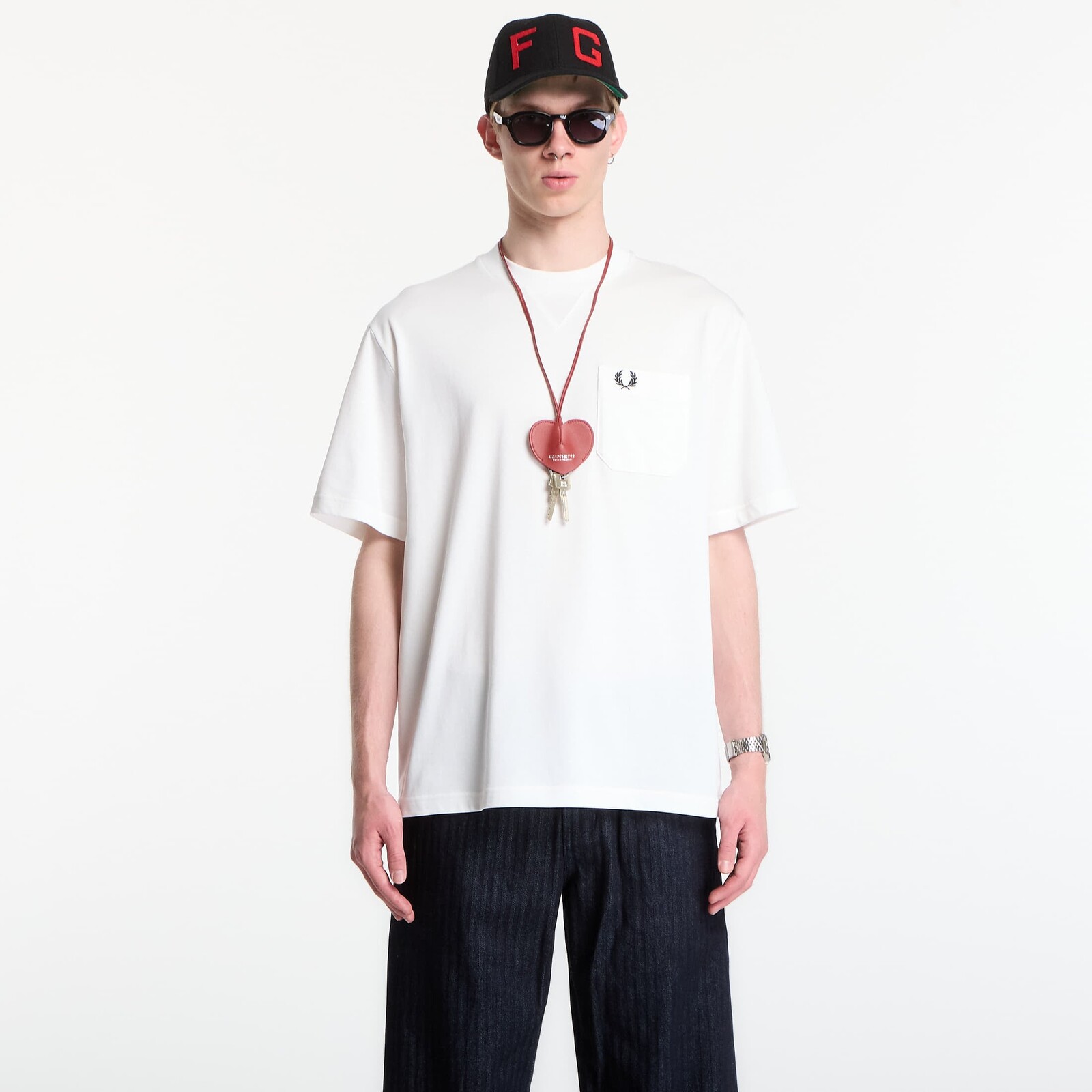 Tričko Fred Perry Pocket Detail T-Shirt White L