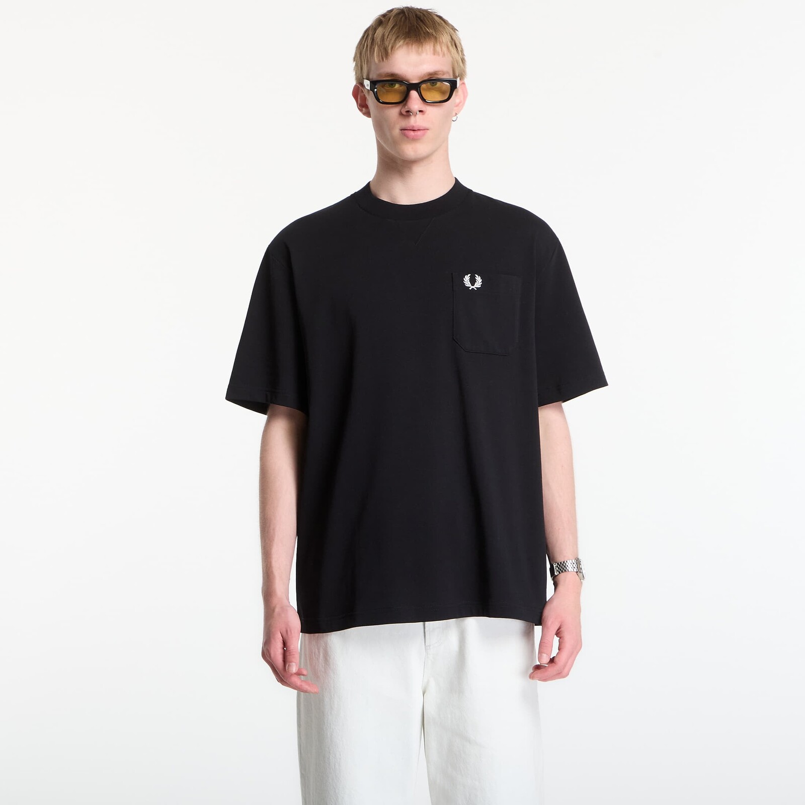 Tričko Fred Perry Pocket Detail T-Shirt Black L