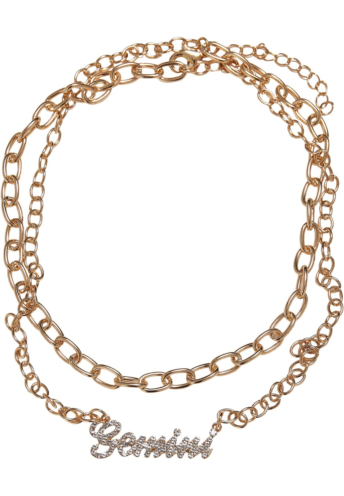 Diamond Zodiac Gemini Necklace - Gold Colors