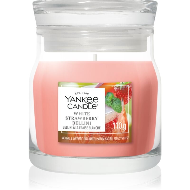 Yankee Candle White Strawberry Bellini vonná sviečka Signature 110 g